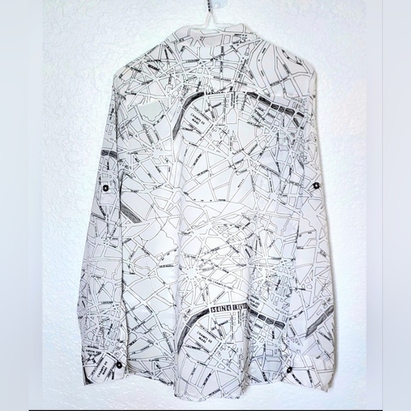 Karl Lagerfeld Paris Road Map Design Women's Shirt.   Size M - Picture 4 of 13